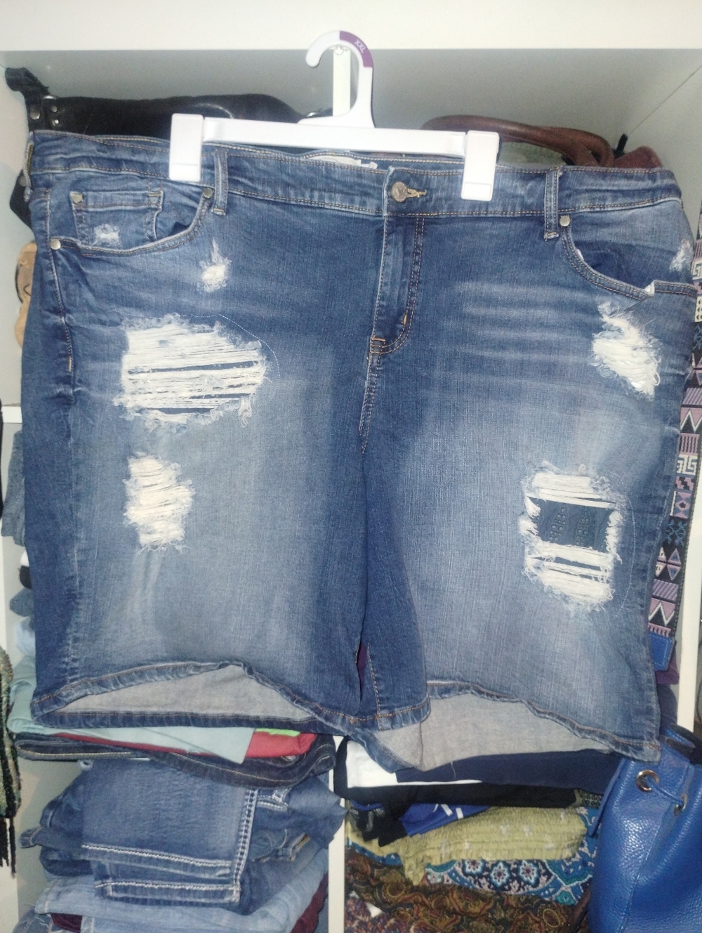 Torrid  Distressed Blue Denim Shorts Size 26